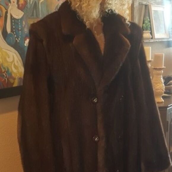 Caskie Fabulous Brown Mink Fur‎ Coat Unisex L/XL - Picture 1 of 15